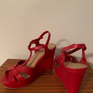 Red Wesge Sandals